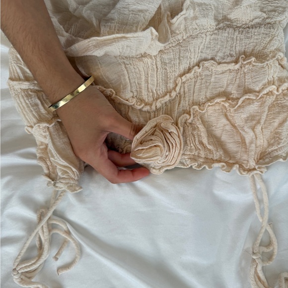 Zara Cream Ruffled Tank Top - Picture 2 of 5